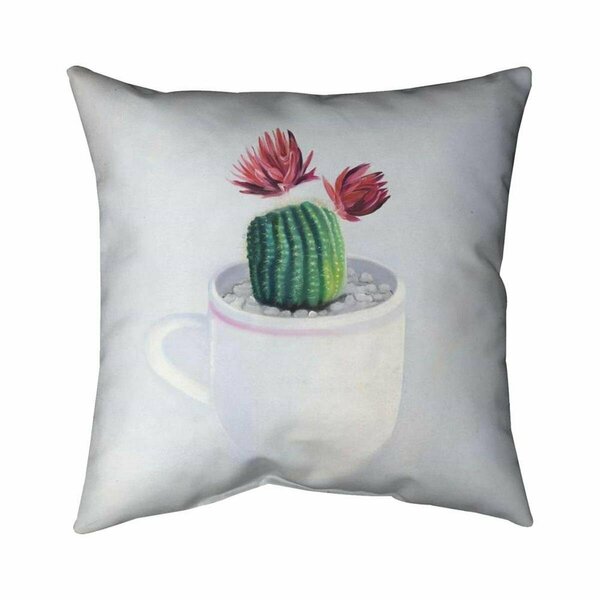 Begin Home Decor 26 x 26 in. Mini Cactus In A Cup-Double Sided Print Indoor Pillow 5541-2626-FL328